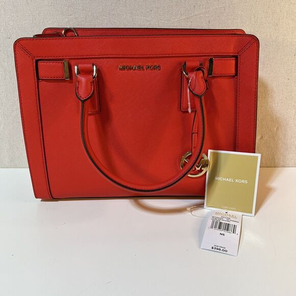 Michael Kors Dillon Dk Sangria Signature Saffiano Leather Crossbody Satchel NWT - Picture 5 of 7